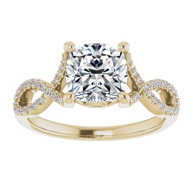 Cushion Floral Infinity Engagement Ring