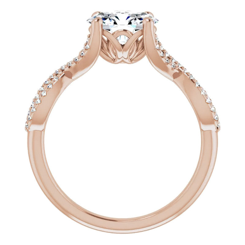 Oval Floral Infinity Engagement Ring