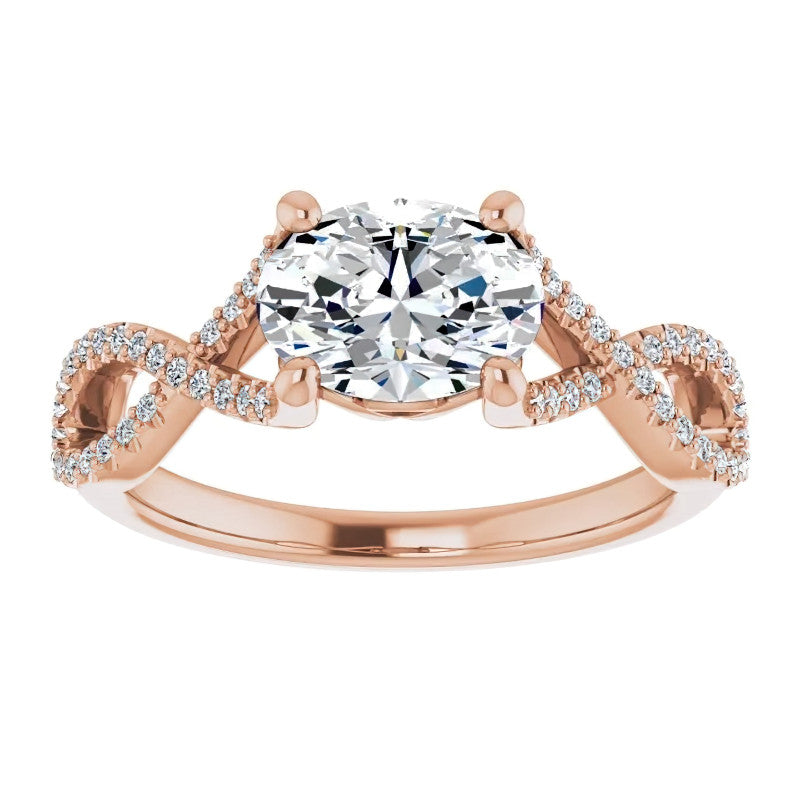 Oval Floral Infinity Engagement Ring