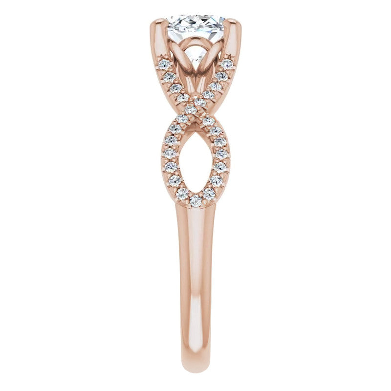 Oval Floral Infinity Engagement Ring