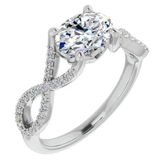 Oval Floral Infinity Engagement Ring