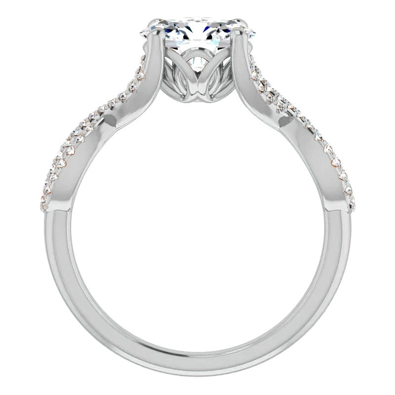 Oval Floral Infinity Engagement Ring