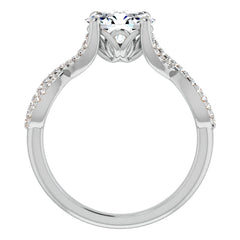 Oval Floral Infinity Engagement Ring