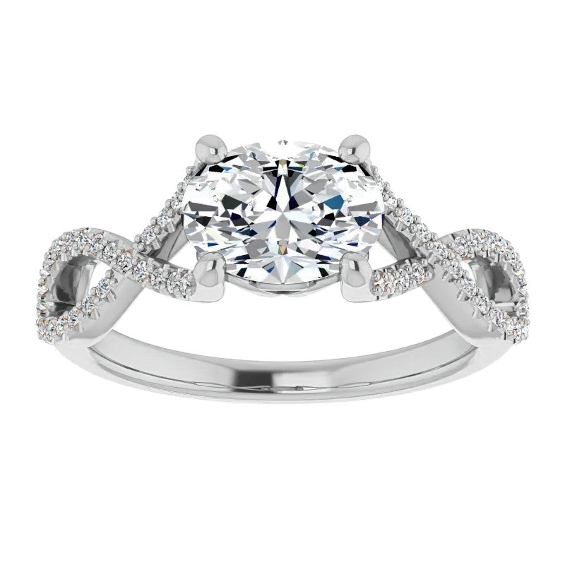 Oval Floral Infinity Engagement Ring