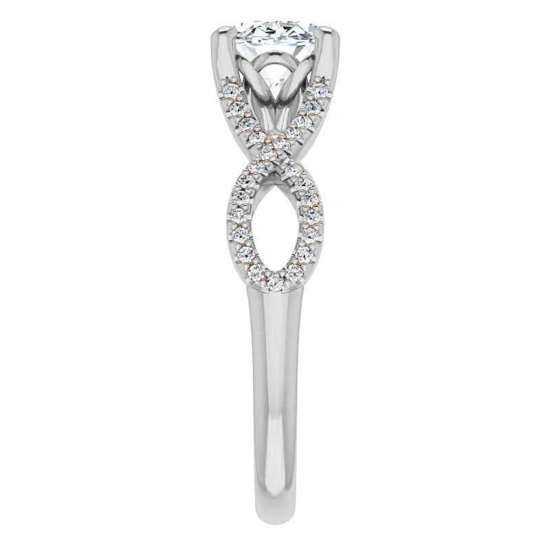 Oval Floral Infinity Engagement Ring