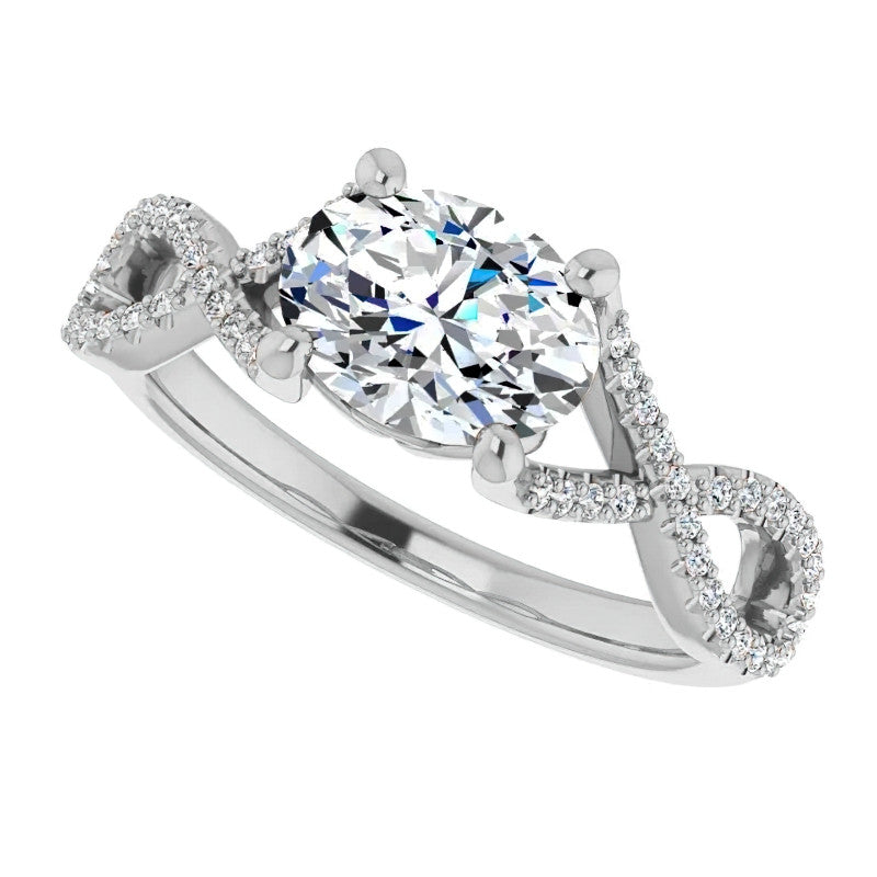 Oval Floral Infinity Engagement Ring