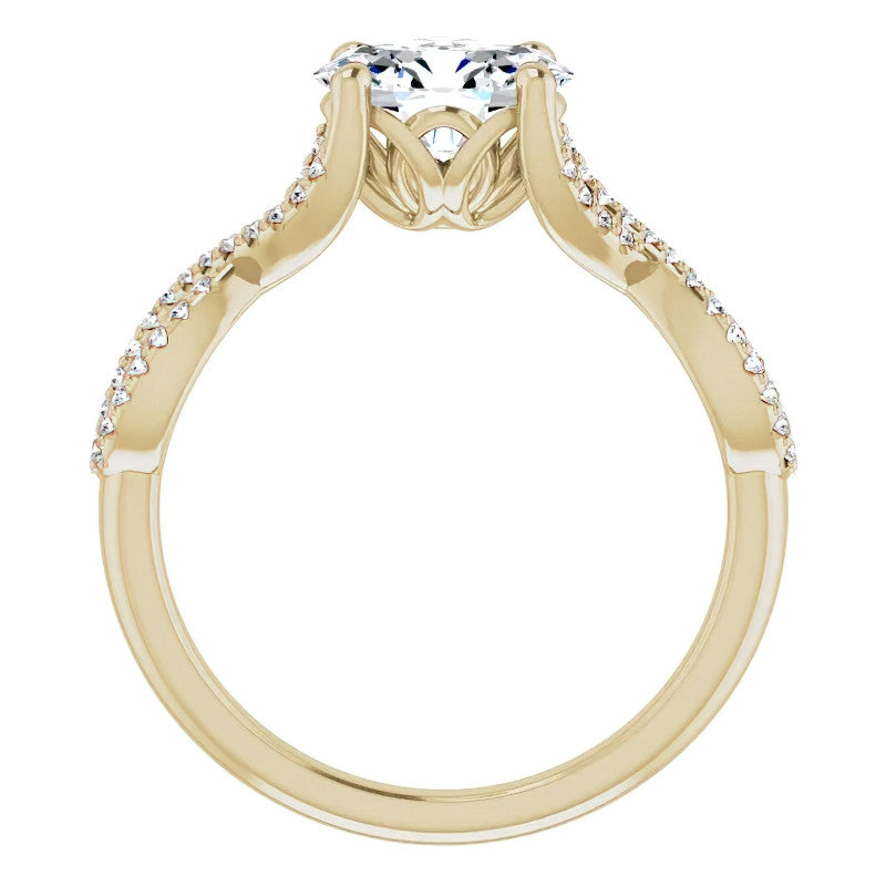 Oval Floral Infinity Engagement Ring