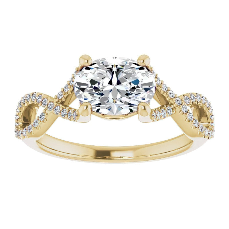 Oval Floral Infinity Engagement Ring