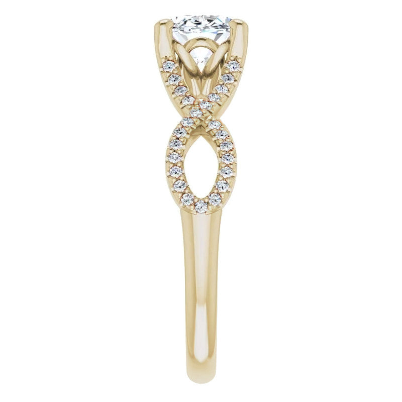 Oval Floral Infinity Engagement Ring