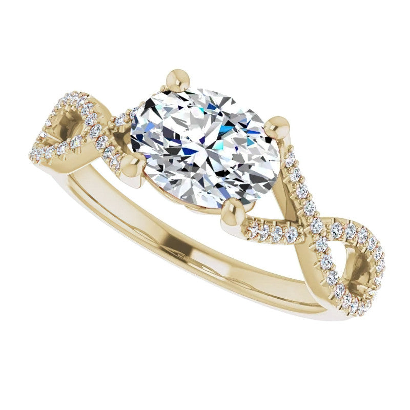 Oval Floral Infinity Engagement Ring