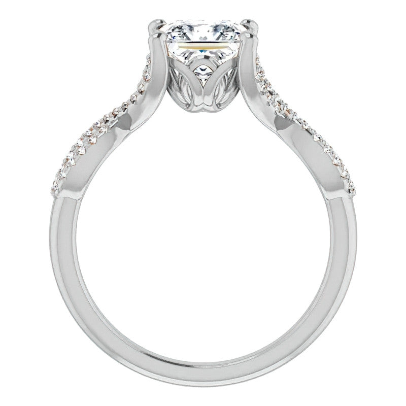 Princess cut Floral Infinity Engagement Ring