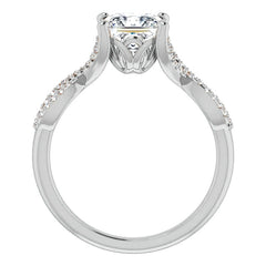 Princess cut Floral Infinity Engagement Ring
