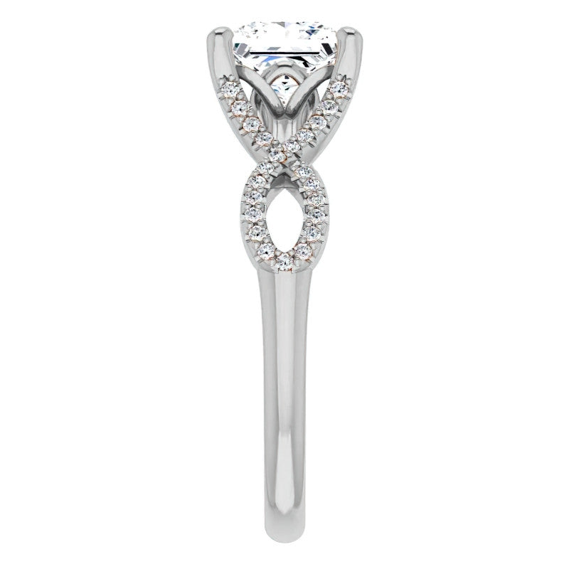Princess cut Floral Infinity Engagement Ring