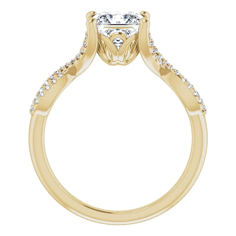 Princess cut Floral Infinity Engagement Ring