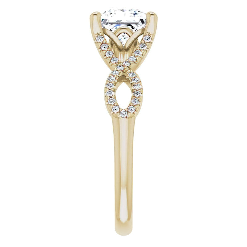 Princess cut Floral Infinity Engagement Ring
