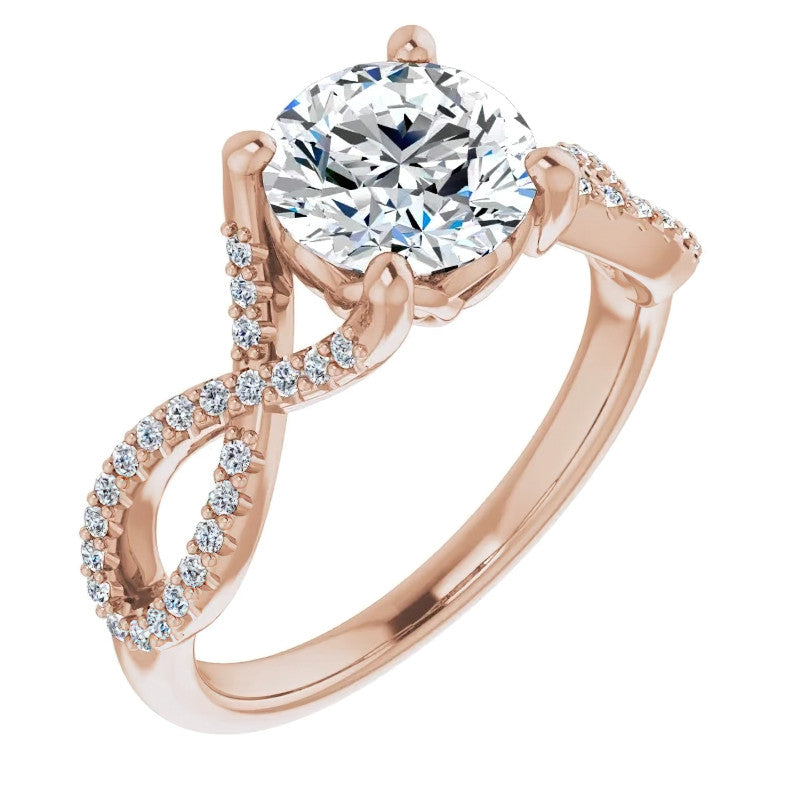 Round Floral Infinity Moissanite Engagement Ring