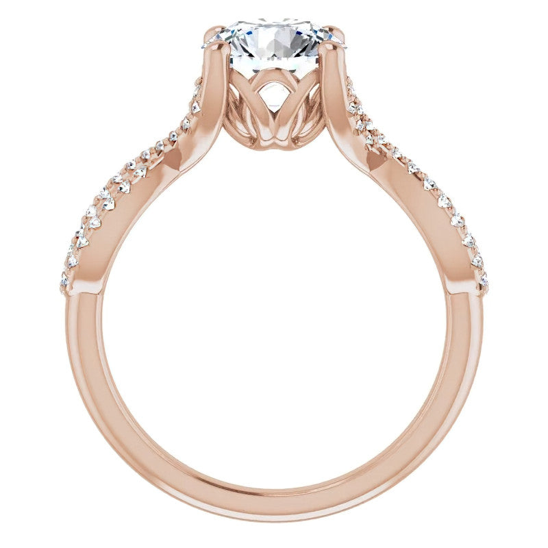 Round Floral Infinity Moissanite Engagement Ring