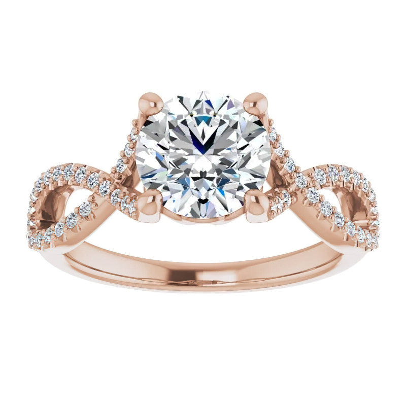 Round Floral Infinity Moissanite Engagement Ring