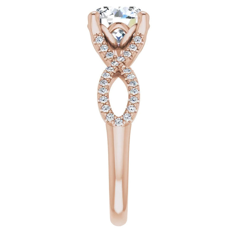 Round Floral Infinity Moissanite Engagement Ring
