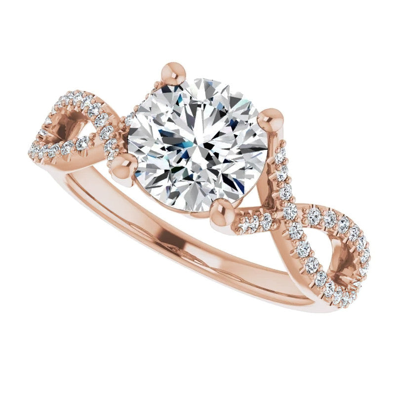 Round Floral Infinity Moissanite Engagement Ring