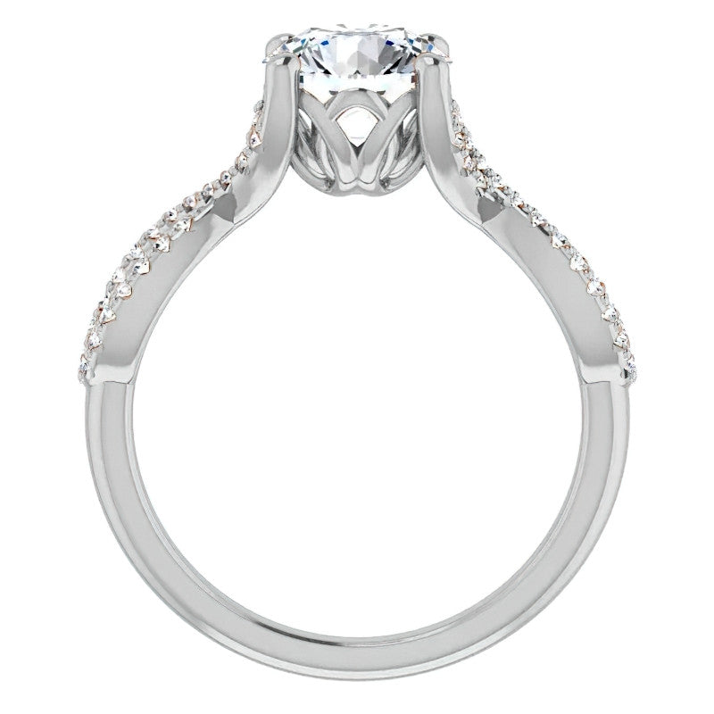 Round Floral Infinity Moissanite Engagement Ring