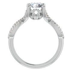 Round Floral Infinity Moissanite Engagement Ring