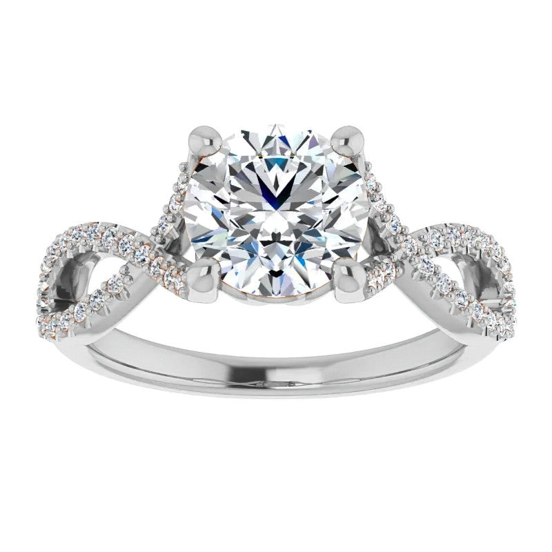 Round Floral Infinity Moissanite Engagement Ring
