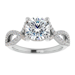 Round Floral Infinity Moissanite Engagement Ring