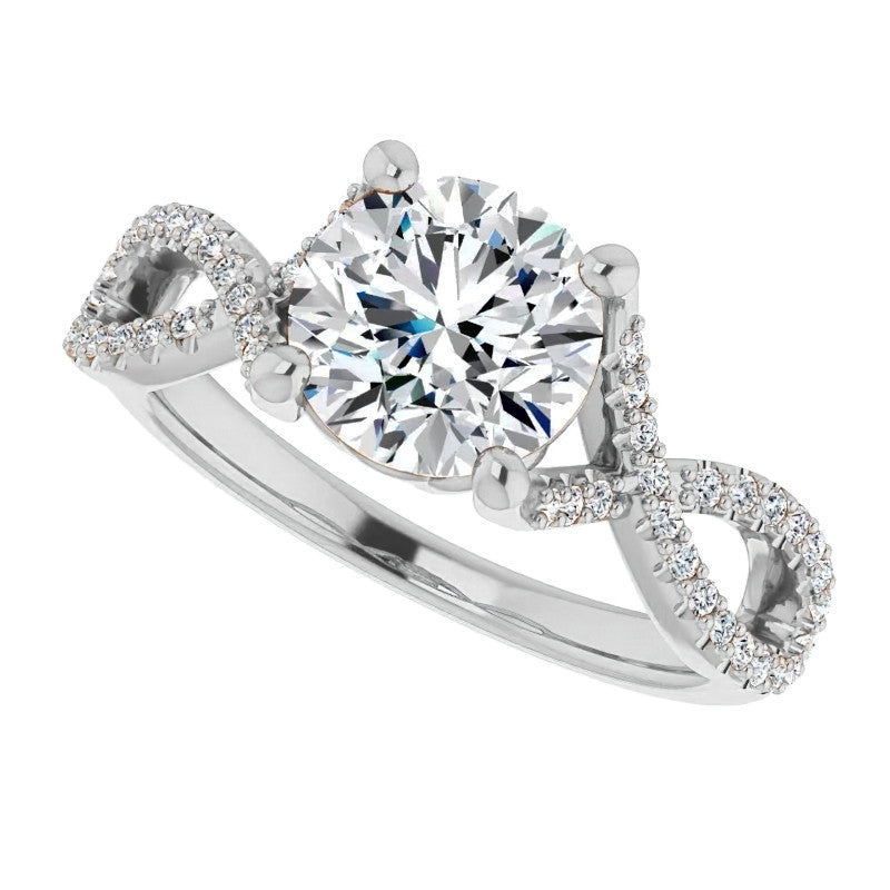 Round Floral Infinity Moissanite Engagement Ring