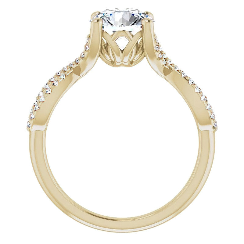 Round Floral Infinity Moissanite Engagement Ring