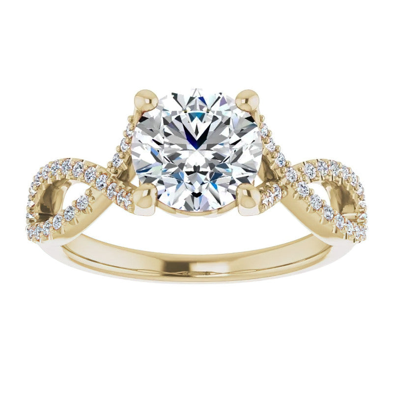 Round Floral Infinity Moissanite Engagement Ring