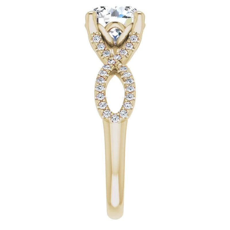 Round Floral Infinity Moissanite Engagement Ring
