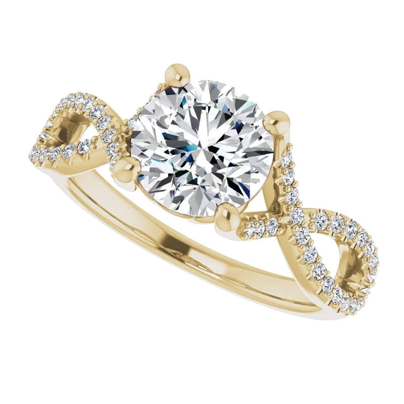 Round Floral Infinity Moissanite Engagement Ring