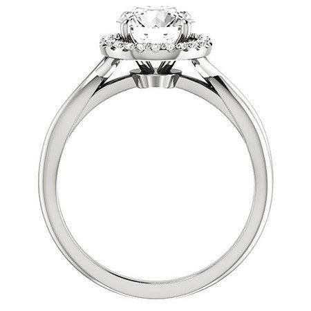Round Infinity Halo Cathedral Moissanite Engagement Ring