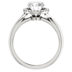 Round Infinity Halo Cathedral Moissanite Engagement Ring