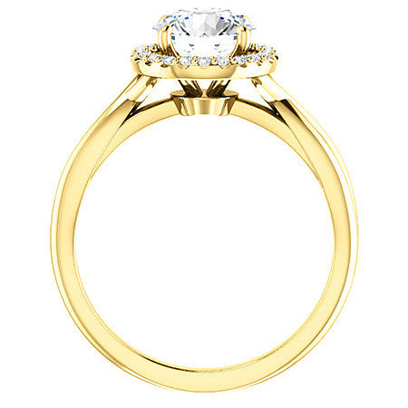 Round Infinity Halo Cathedral Moissanite Engagement Ring