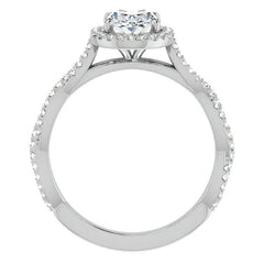 Oval Twisted Cathedral Halo Engagement Ring