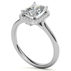Emerald / Radiant Floral Cathedral Engagement Ring