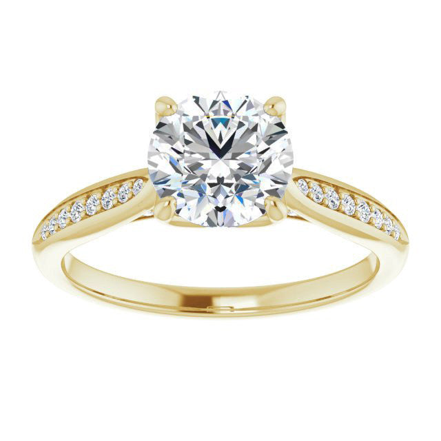 Round Tulip Cathedral Moissanite Engagement Ring