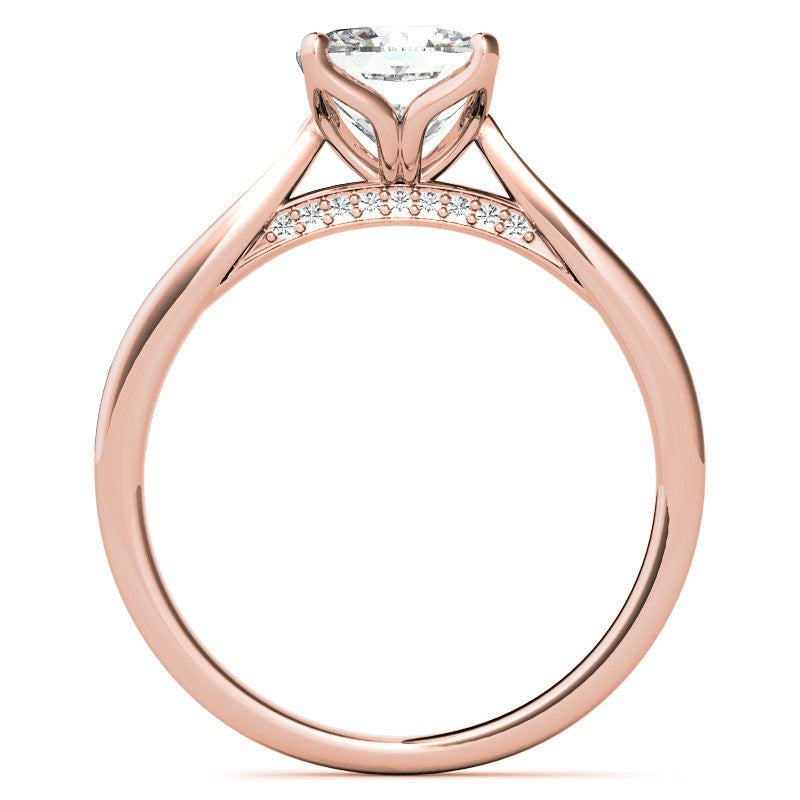 Cushion Moissanite Tulip Cathedral Engagement Ring