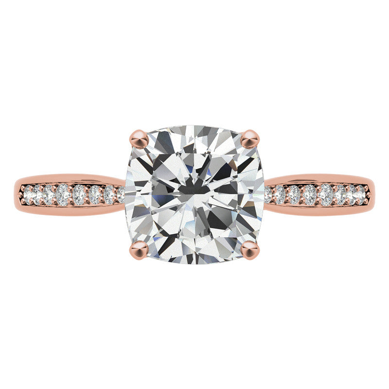 Cushion Moissanite Tulip Cathedral Engagement Ring