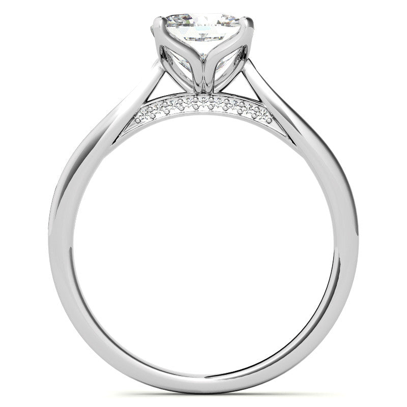 Cushion Moissanite Tulip Cathedral Engagement Ring