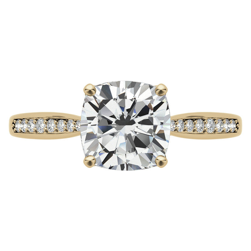 Cushion Moissanite Tulip Cathedral Engagement Ring