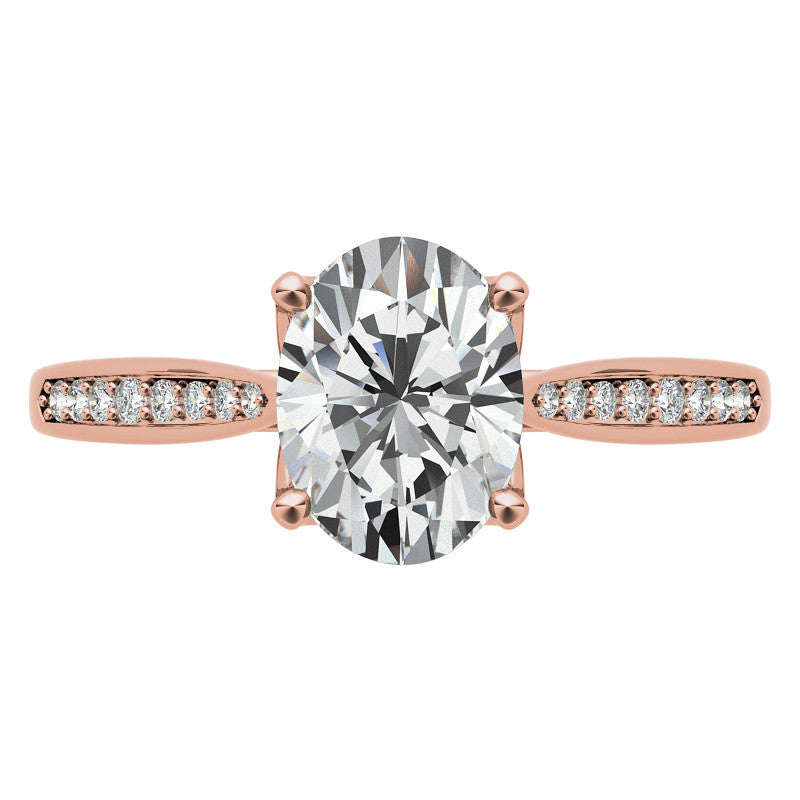 Oval Moissanite Tulip Cathedral Engagement Ring