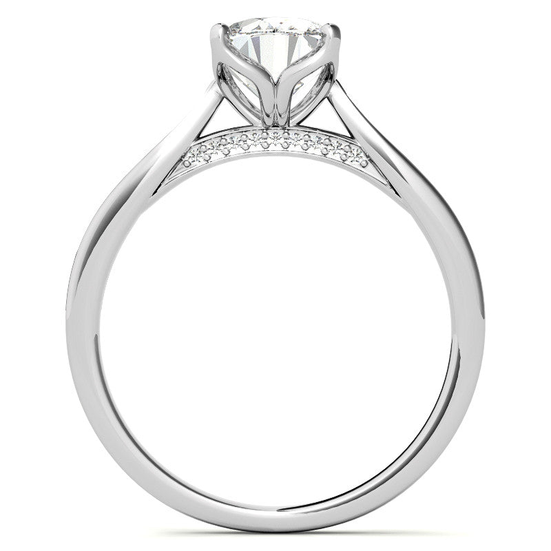 Oval Moissanite Tulip Cathedral Engagement Ring
