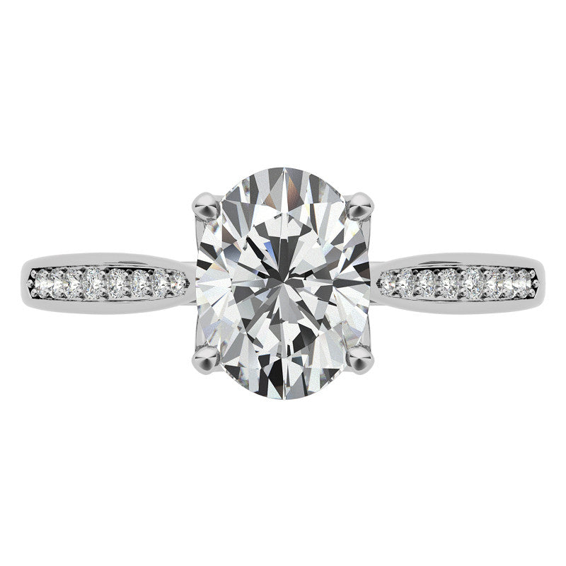 Oval Moissanite Tulip Cathedral Engagement Ring