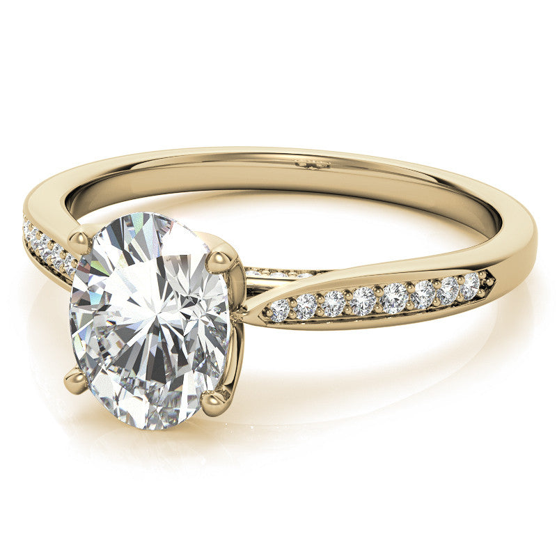 Oval Moissanite Tulip Cathedral Engagement Ring