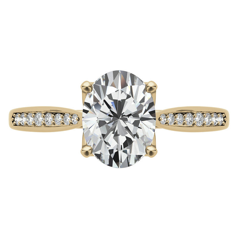 Oval Moissanite Tulip Cathedral Engagement Ring