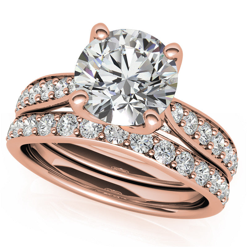 Round Tulip Cathedral Moissanite Engagement Ring