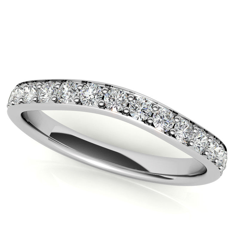 Round Tulip Cathedral Moissanite Engagement Ring